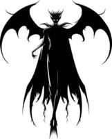 AI generated Silhouette vampire black color only full body vector