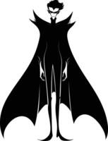 AI generated Silhouette vampire black color only full body vector