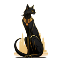 ai gegenereerd oude Egyptische godin bastet geïsoleerd Aan transparant achtergrond PNG