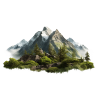 AI generated Realistic mountain scene png isolated on transparent background