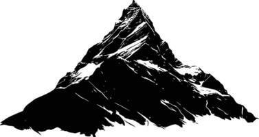 AI generated Silhouette mountain full black color only vector