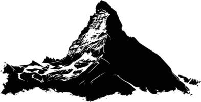 AI generated Silhouette mountain full black color only vector