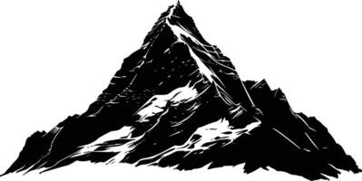 AI generated Silhouette mountain full black color only vector