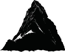 AI generated Silhouette mountain full black color only vector