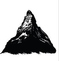 AI generated Silhouette mountain full black color only vector