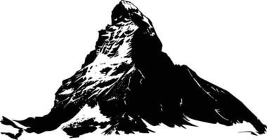 AI generated Silhouette mountain full black color only vector