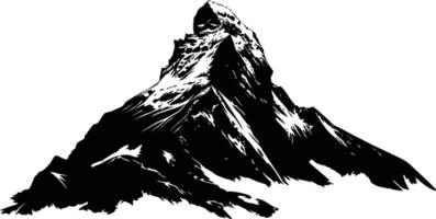 AI generated Silhouette mountain full black color only vector