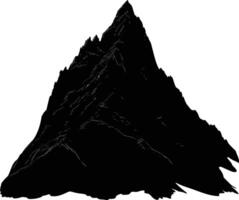 AI generated Silhouette mountain full black color only vector