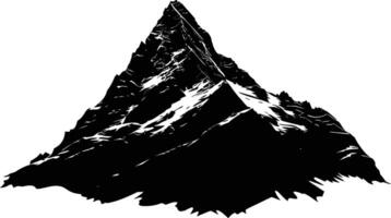 AI generated Silhouette mountain full black color only vector