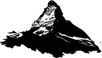 AI generated Silhouette mountain full black color only vector