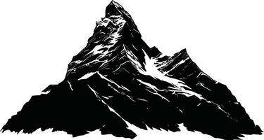 AI generated Silhouette mountain full black color only vector