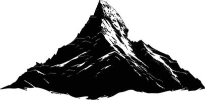 AI generated Silhouette mountain full black color only vector