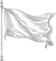 AI generated blank flag element with old engraving style vector