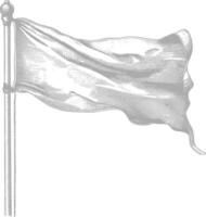 AI generated blank flag element with old engraving style vector