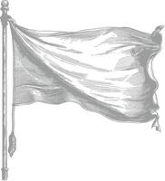 ai generado blanco bandera elemento con antiguo grabado estilo vector