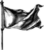 AI generated blank flag element with old engraving style vector