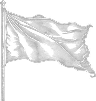 AI generated blank flag element with old engraving style vector