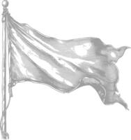 AI generated blank flag element with old engraving style vector