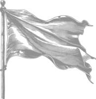 AI generated blank flag element with old engraving style vector