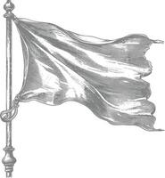 ai generado blanco bandera elemento con antiguo grabado estilo vector