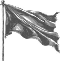 AI generated blank flag element with old engraving style vector