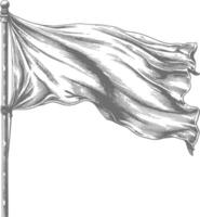 AI generated blank flag element with old engraving style vector