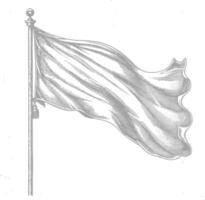 AI generated blank flag element with old engraving style vector