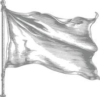 AI generated blank flag element with old engraving style vector