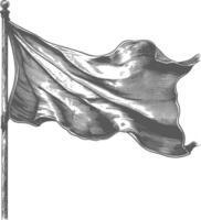 AI generated blank flag element with old engraving style vector