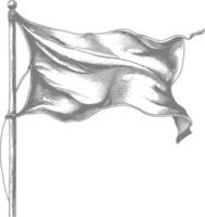 AI generated blank flag element with old engraving style vector