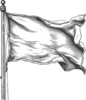 AI generated blank flag element with old engraving style vector