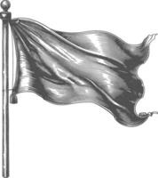 AI generated blank flag element with old engraving style vector