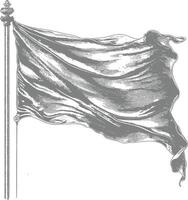 AI generated blank flag element with old engraving style vector