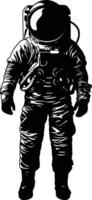 AI generated Silhouette astronaut black color only full body vector