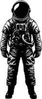 AI generated Silhouette astronaut black color only full body vector