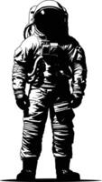 AI generated Silhouette astronaut black color only full body vector