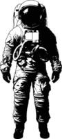 AI generated Silhouette astronaut black color only full body vector