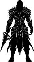 AI generated Silhouette club in mmorpg game black color only vector