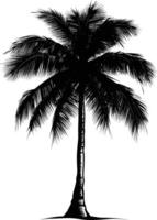 AI generated Silhouette coconut tree black color only vector