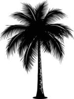 AI generated Silhouette coconut tree black color only vector