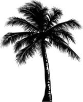 AI generated Silhouette coconut tree black color only vector