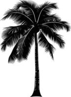 AI generated Silhouette coconut tree black color only vector