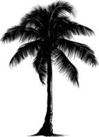 AI generated Silhouette coconut tree black color only vector