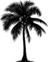 AI generated Silhouette coconut tree black color only vector