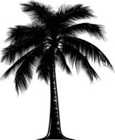 AI generated Silhouette coconut tree black color only vector