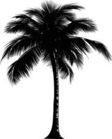 AI generated Silhouette coconut tree black color only vector