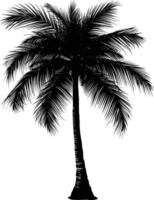 AI generated Silhouette coconut tree black color only vector