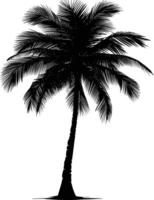 AI generated Silhouette coconut tree black color only vector