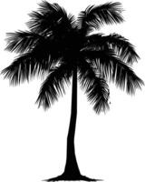 AI generated Silhouette coconut tree black color only vector