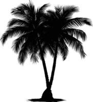 AI generated Silhouette coconut tree black color only vector